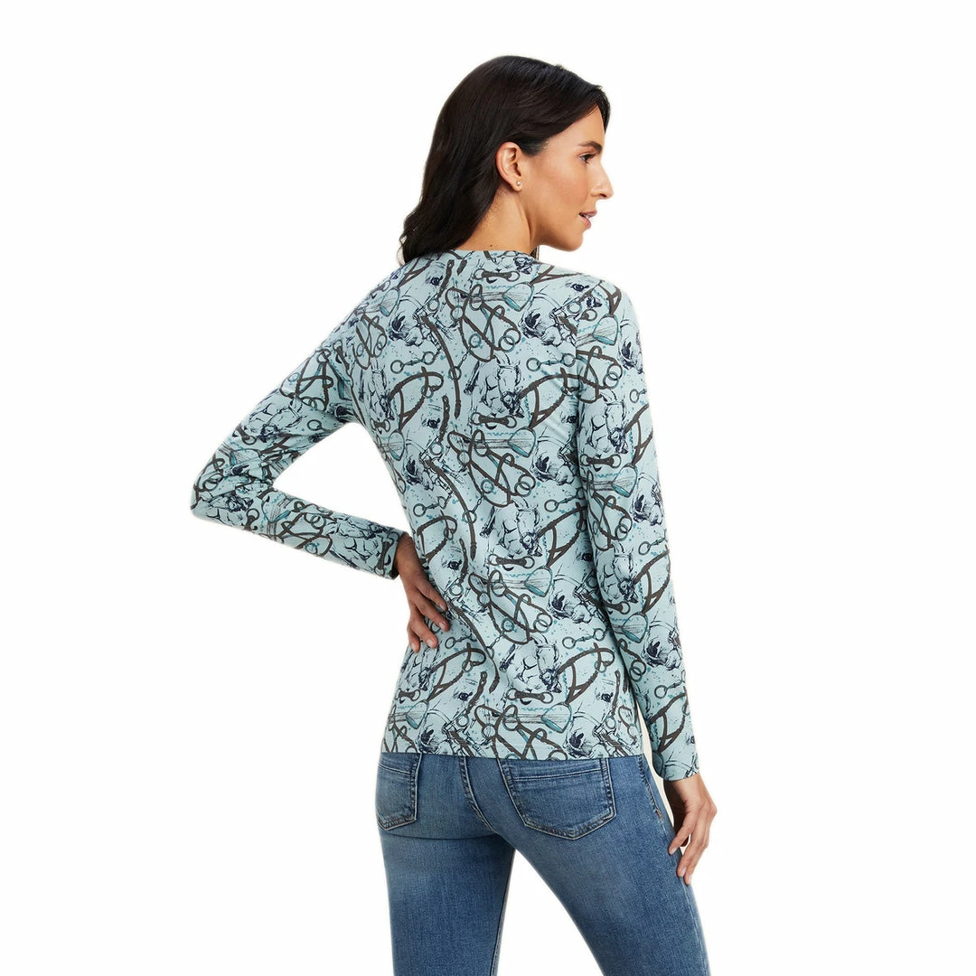 Promo ๐ Ariat ๐ฉ Women's Melange Print Long Sleeve ๐ Shirt โจ 4 Ariat Women's Melange Print Long Sleeve Shirt