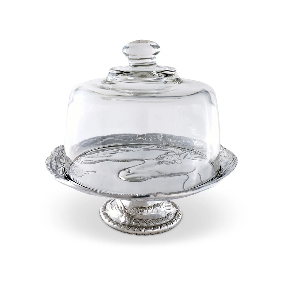 Brand new 🔔 Equestrian Decor Arthur Court Equestrian Footed Plate With Glass Dome - 8" 🤩 3 Equestrian Decor Arthur Court Equestrian Footed Plate With Glass Dome - 8"