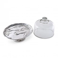 Equestrian Decor Arthur Court Equestrian Footed Plate With Glass Dome - 8"