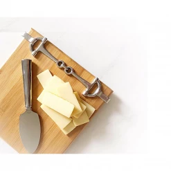 Arthur Court Equestrian Bamboo Cheese Set