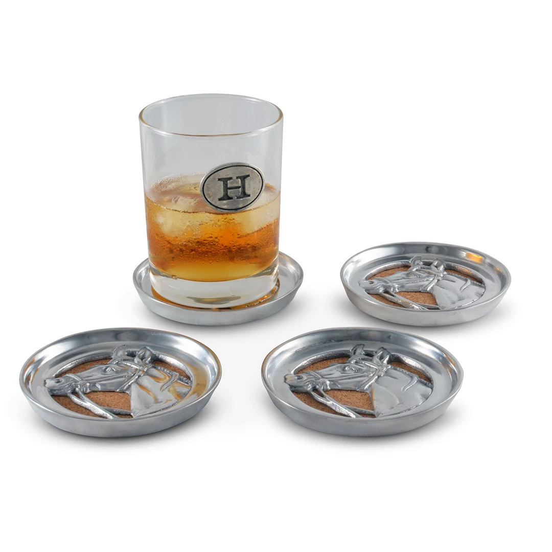 Coupon 👏 Arthur Court Equestrian Drink Coaster Set Equestrian Decor ✨ 3 Arthur Court Equestrian Drink Coaster Set Equestrian Decor