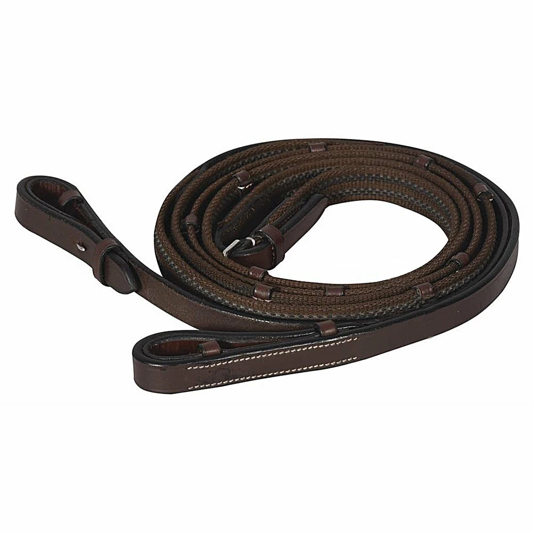 Best Sale 💯 JPC Equestrian HDR Pro Rubber Lined Web Reins 👍 4 JPC Equestrian HDR Pro Rubber Lined Web Reins