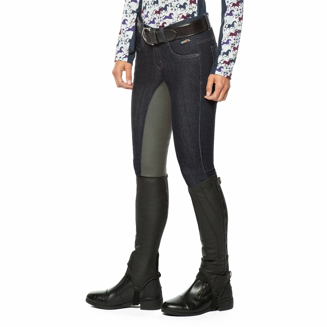 Brand new 👍 Kerrits 👩 Women's Stretch Denim Full Seat Breech Breeches 😍 5 Kerrits Women's Stretch Denim Full Seat Breech Breeches