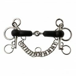Weatherbeeta Korsteel Rubber Jointed Tom Thumb Pelham Bit Horse Bits