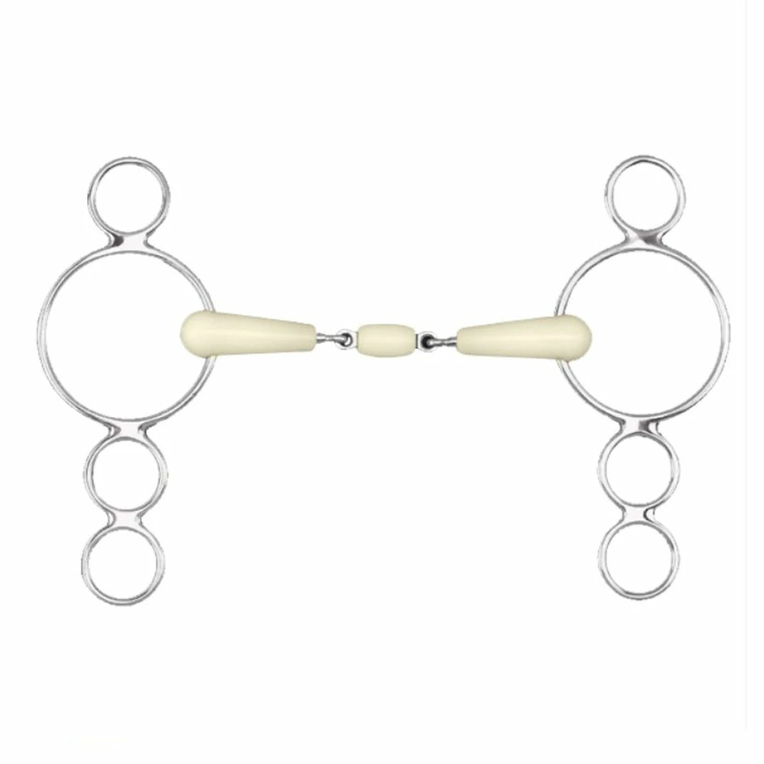 Budget 🎁 English Riding Supply Happy Mouth 3-Ring Double Jointed Mouth Gag Bit 😀 3 English Riding Supply Happy Mouth 3-Ring Double Jointed Mouth Gag Bit