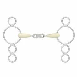 English Riding Supply Happy Mouth French Mouth Pessoa 3-Ring Double Jointed Horse Bits