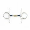 English Riding Supply Centaur Blue Steel Full Cheek Double Jointed Mouth With Loose Brass Roller Disks