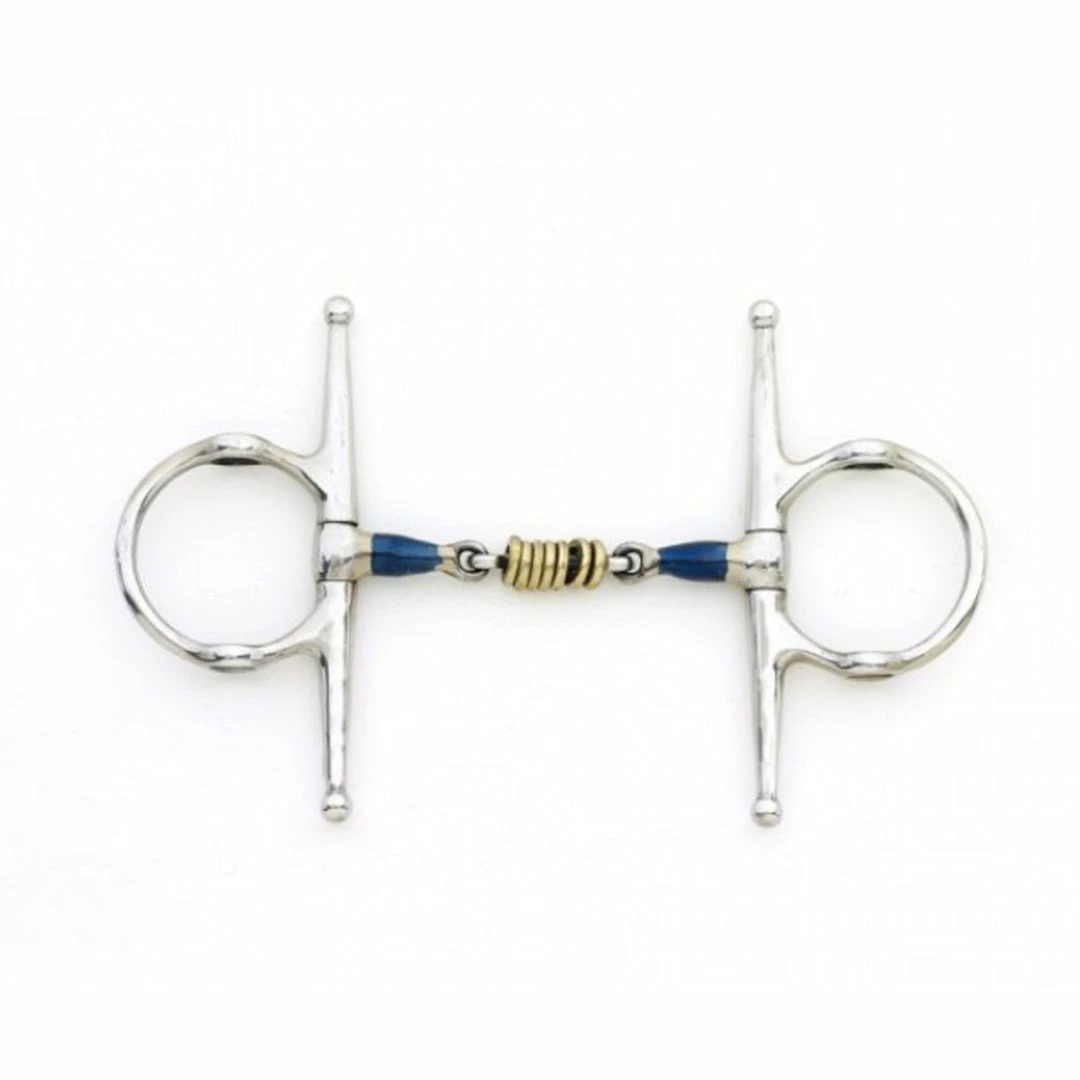 Wholesale ✨ English Riding Supply Centaur Blue Steel Full Cheek Double Jointed Mouth With Loose Brass Roller Disks 🧨 3 English Riding Supply Centaur Blue Steel Full Cheek Double Jointed Mouth With Loose Brass Roller Disks
