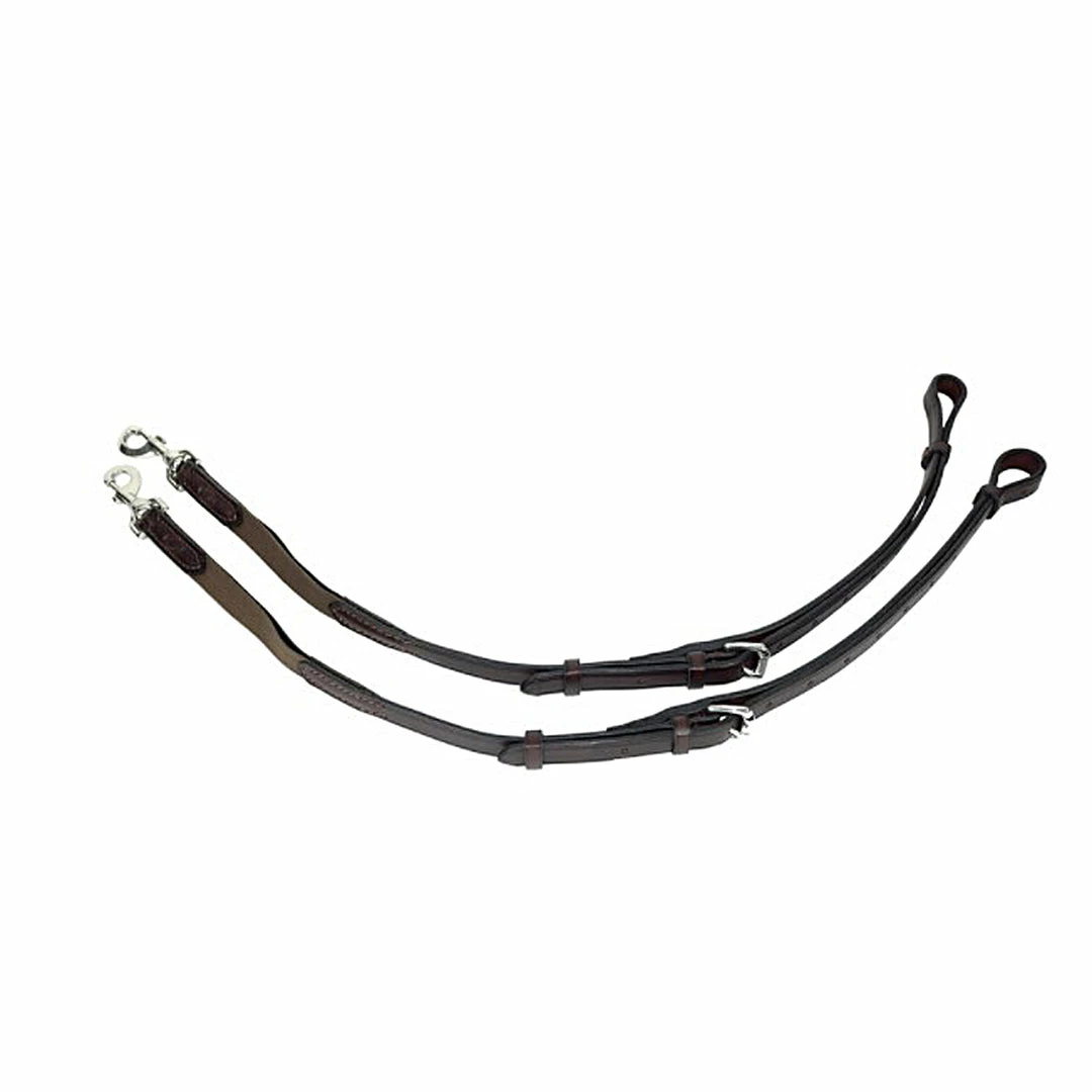 Outlet ✔️ Nunn Finer Leather Side Reins With Elastic Horse Training Equipment 🔥 4 Nunn Finer Leather Side Reins With Elastic Horse Training Equipment