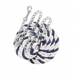 Perri's Leather Perri's Multicolor Cotton Lead Rope With Chain Halters & Leads