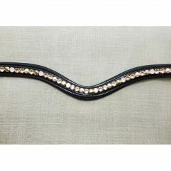 Red Barn By KL Select Curved Rose Pearl Browband English Bridles