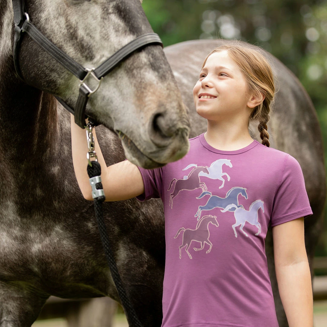 Budget 🔔 Kerrits Kids Playful Ponies Tee Children's Tops 💯 7 Kerrits Kids Playful Ponies Tee Children's Tops