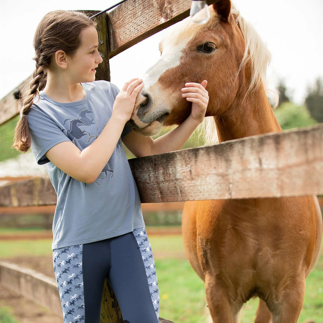 Budget 🔔 Kerrits Kids Playful Ponies Tee Children's Tops 💯 12 Kerrits Kids Playful Ponies Tee Children's Tops
