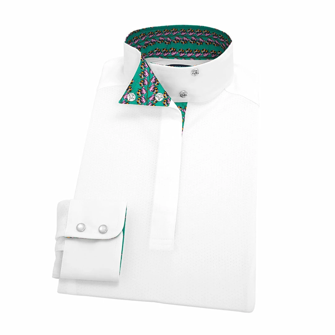 Flash Sale 😍 Show 👚 Shirts Essex Classics Ladies "Busy Bees" Talent Yarn Wrap Collar Long Sleeve Show 👚 Shirt 💯 3 Show Shirts Essex Classics Ladies "Busy Bees" Talent Yarn Wrap Collar Long Sleeve Show Shirt