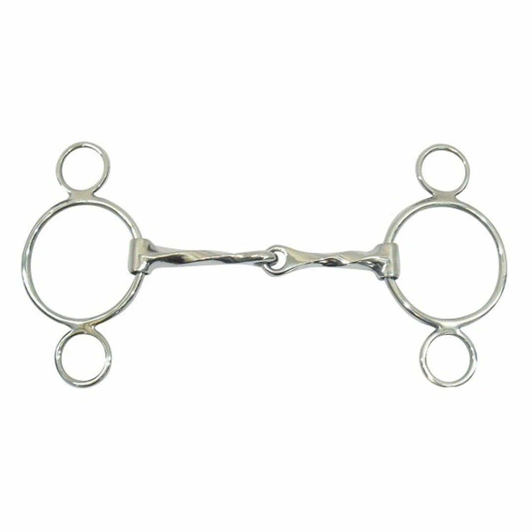 Cheap 👍 English Riding Supply Metalab Magic Twisted Mouth 2-Ring Gag Bit 🌟 3 English Riding Supply Metalab Magic Twisted Mouth 2-Ring Gag Bit