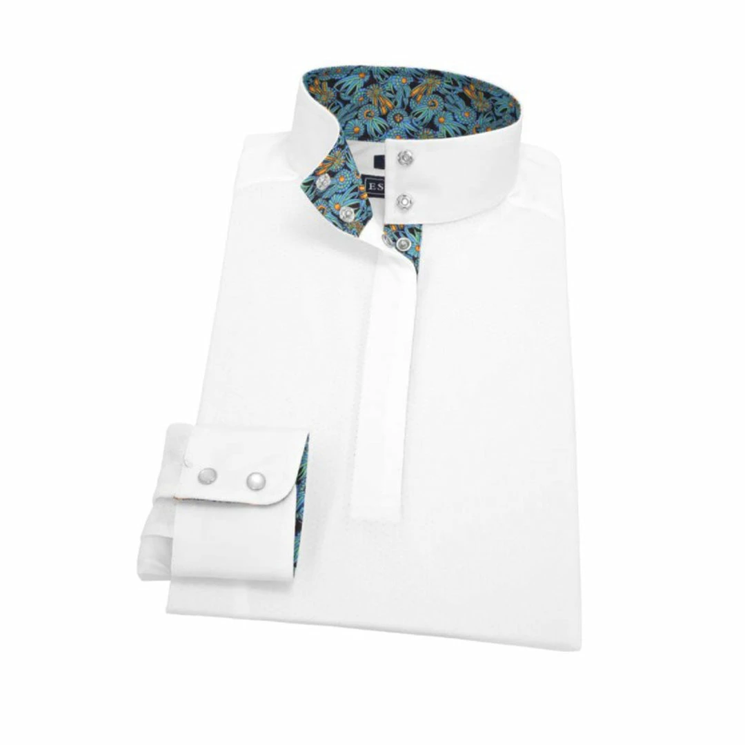 Budget 🎉 Show 👕 Shirts Essex Classics Ladies "Rosettes" Talent Yarn Straight Collar Long Sleeve Show 👕 Shirt 💯 3 Show Shirts Essex Classics Ladies "Rosettes" Talent Yarn Straight Collar Long Sleeve Show Shirt