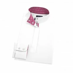 Show Shirts Essex Classics Ladies "Zoomin' Flamingos" Talent Yarn Straight Long Sleeve Collar Show Shirt