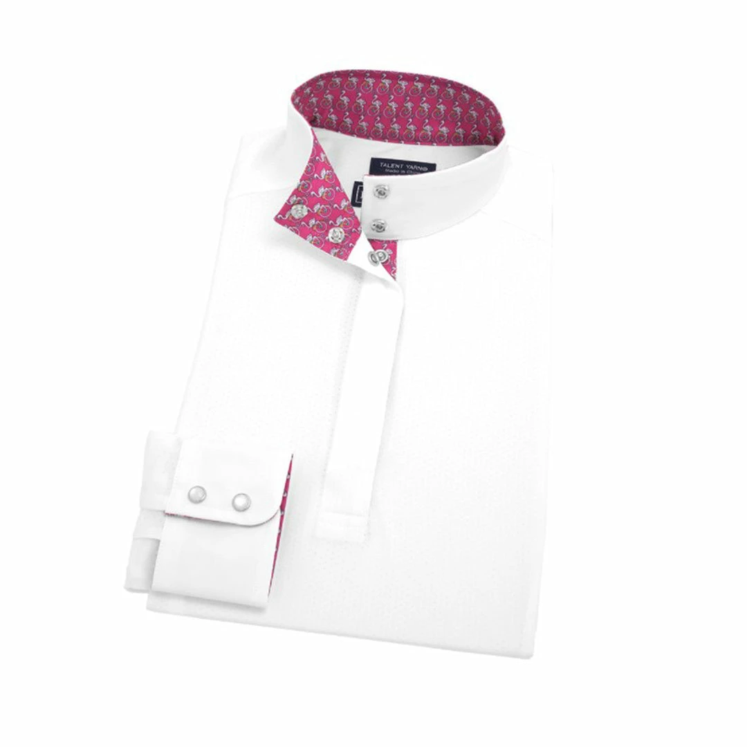 Buy 🌟 Show 👚 Shirts Essex Classics Ladies "Zoomin' Flamingos" Talent Yarn Straight Long Sleeve Collar Show 👚 Shirt 🎉 3 Show Shirts Essex Classics Ladies "Zoomin' Flamingos" Talent Yarn Straight Long Sleeve Collar Show Shirt