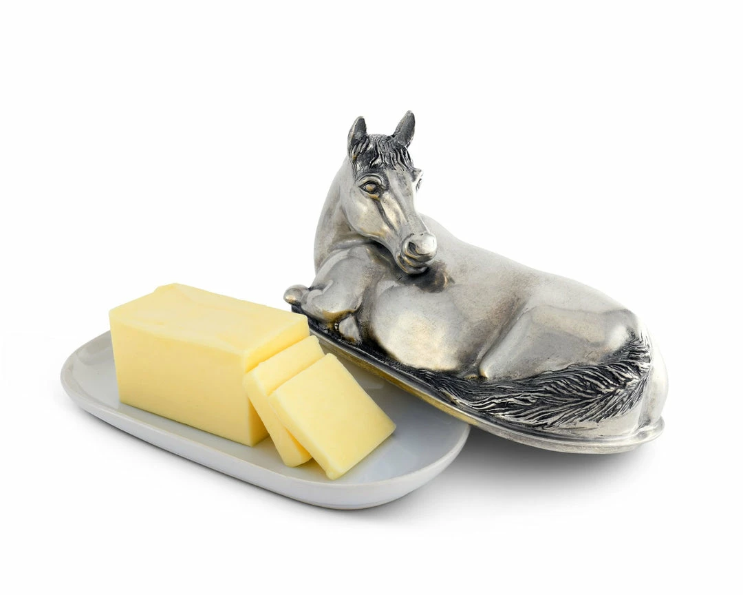 Outlet 🔥 Equestrian Decor Arthur Court Horse Butter Dish 💯 3 Equestrian Decor Arthur Court Horse Butter Dish