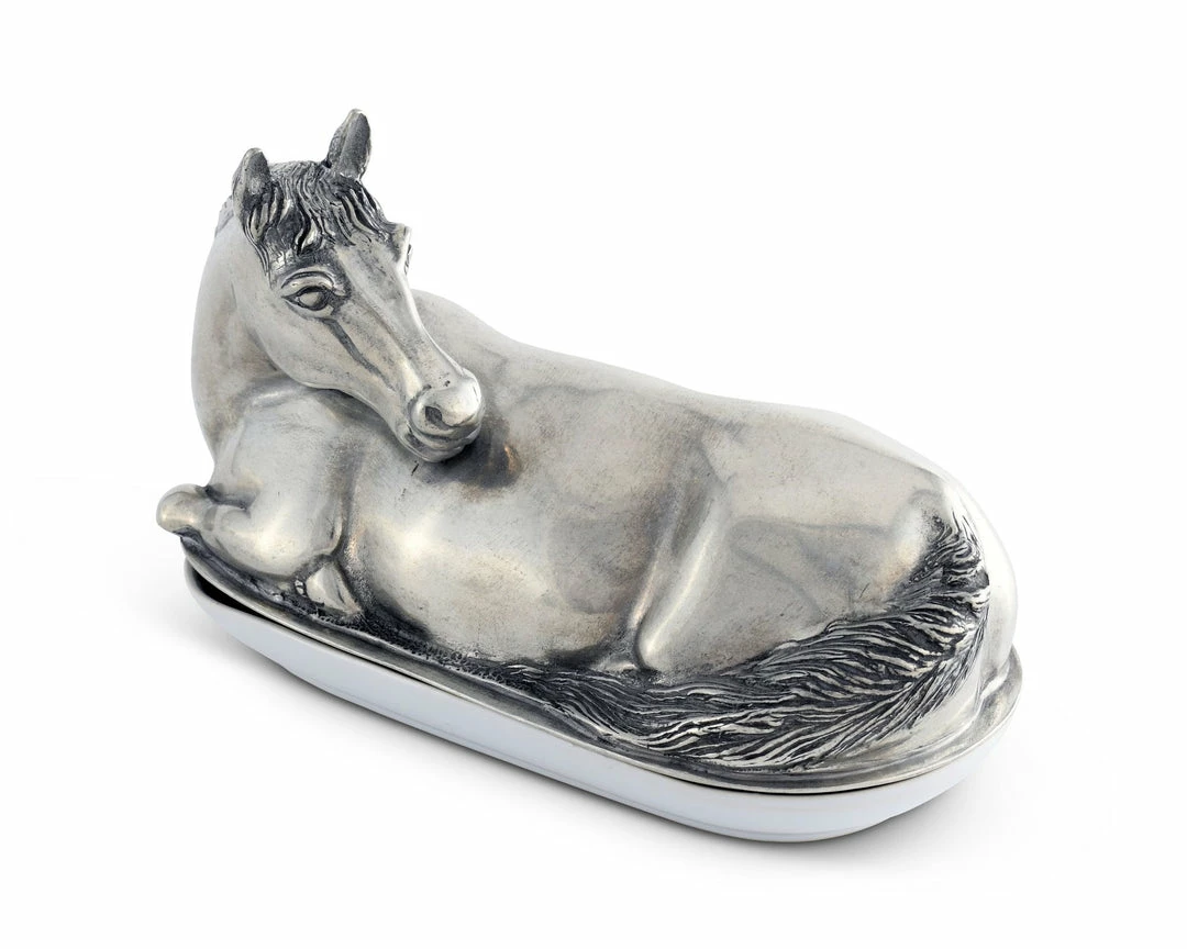 Outlet 🔥 Equestrian Decor Arthur Court Horse Butter Dish 💯 4 Equestrian Decor Arthur Court Horse Butter Dish