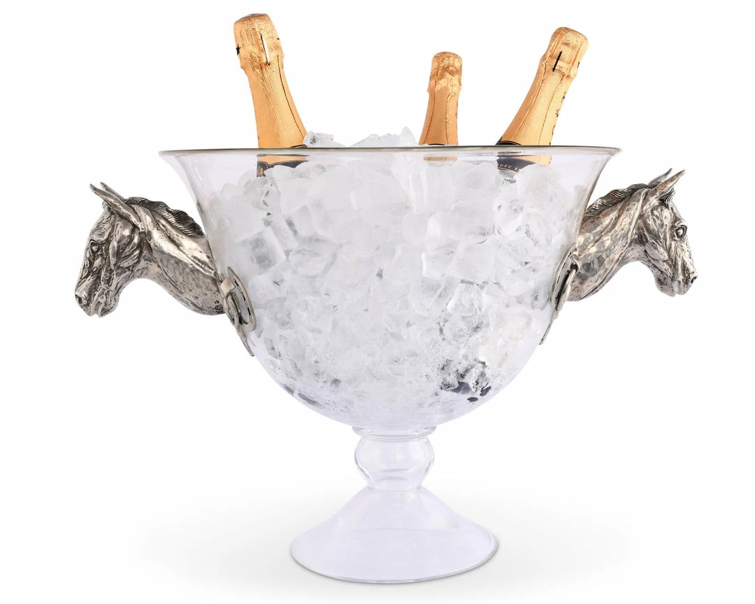 Promo ๐ Equestrian Decor Arthur Court Horse Head Glass Ice Tub ๐ 3 Equestrian Decor Arthur Court Horse Head Glass Ice Tub