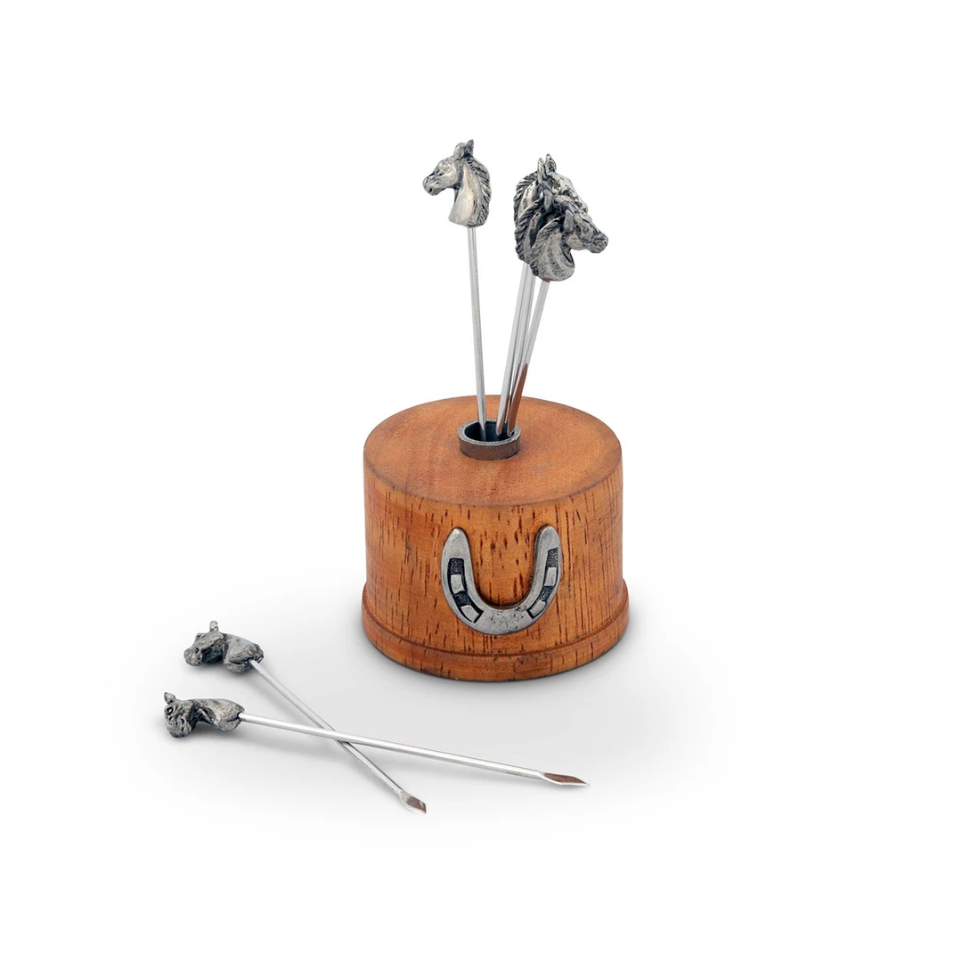Cheap 💯 Arthur Court Equestrian Cheese Pick Set 🎁 3 Arthur Court Equestrian Cheese Pick Set