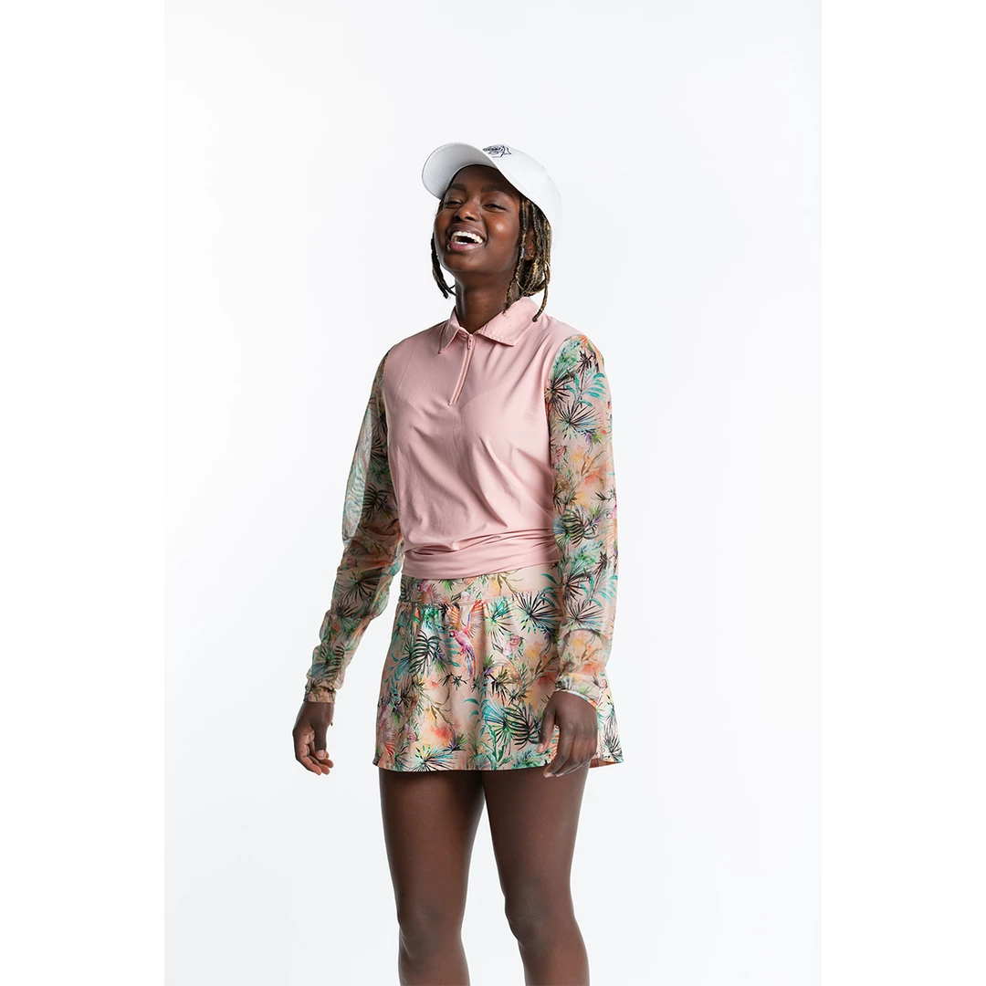 Hot Sale 😍 Hannah Childs 👩 Women's Mariah Long Sleeve Zip Polo 👚 Shirts & Tops ⭐ 9 Hannah Childs Women's Mariah Long Sleeve Zip Polo Shirts & Tops