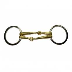 French Equestrian Jump'in Double Mouthpiece Loose Ring Bit