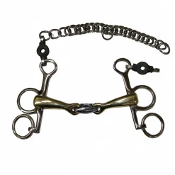 French Equestrian Jump'in Double Jointed Blocked Short Shank Pelham Bit Horse Bits