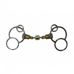 French Equestrian Horse Bits Jump'in Roller German 3-Ring Bit
