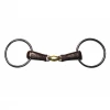 Outlet 😀 French Equestrian Jump'in Leather Covered French Link Loose Ring Bit 💯 2 French Equestrian Jump'in Leather Covered French Link Loose Ring Bit