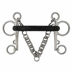 Jacks Mfg Stainless Steel Soft Rubber Pelham Bit Horse Bits
