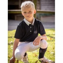 French Equestrian Jump'in Boy's Short Sleeve Gaston Competition Polo Shirt