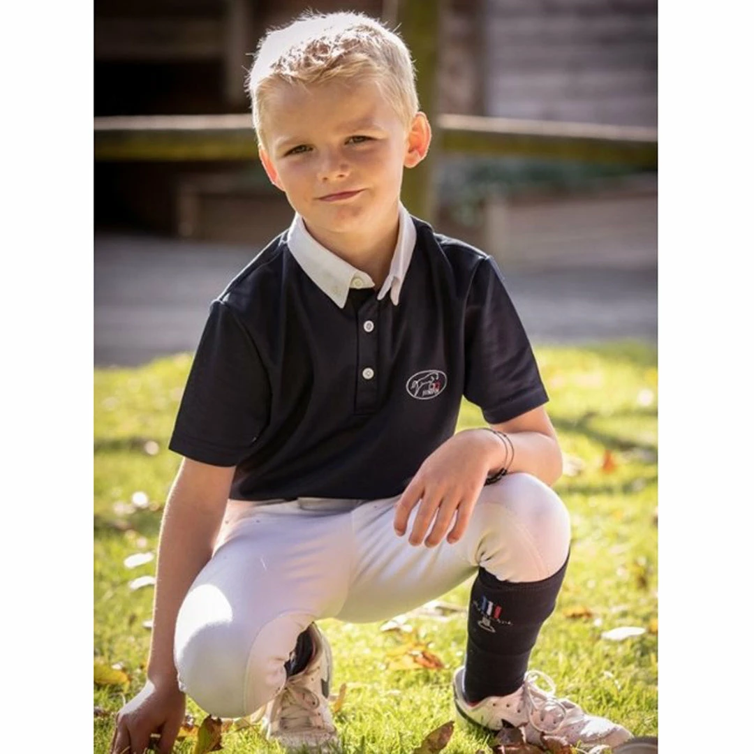 Buy 🎉 French Equestrian Jump'in Boy's Short Sleeve Gaston Competition Polo 👕 Shirt 😀 3 French Equestrian Jump'in Boy's Short Sleeve Gaston Competition Polo Shirt