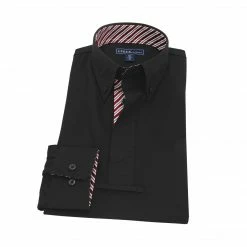 Essex Classics Men’s “Dusk” Black Show Shirt - Halo Stripe Show Shirts
