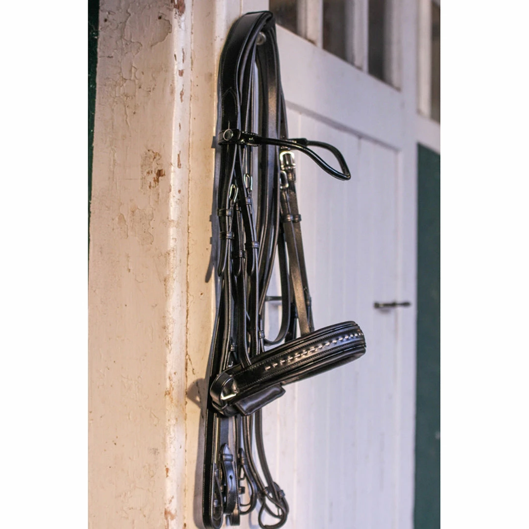 Discount 🎁 French Equestrian English Bridles Penelope Saddle Stitch Double Bridle 🎉 3 French Equestrian English Bridles Penelope Saddle Stitch Double Bridle