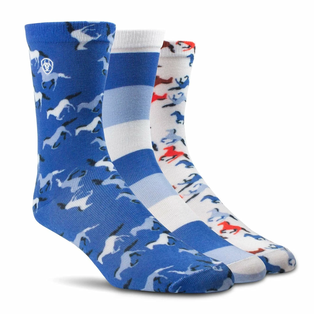 Coupon 😉 Horse 🥾 Boots & Wraps Ariat Novelty Crew Sock 🔥 3 Horse Boots & Wraps Ariat Novelty Crew Sock