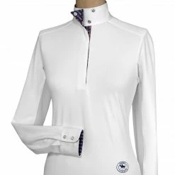 Essex Classics Girls “Tricolor” Talent Yarn Wrap Collar Long Sleeve Show Shirt Show Shirts