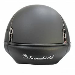 Coupon 💯 Samshield Custom Miss Shield Matte Black Chrome Black Blazon Crystal Helmet 🔥 33 Samshield Custom Miss Shield Matte Black Chrome Black Blazon Crystal Helmet