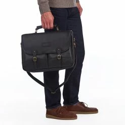 Barbour Signature Wax Leather Briefcase Equestrian Outerwear