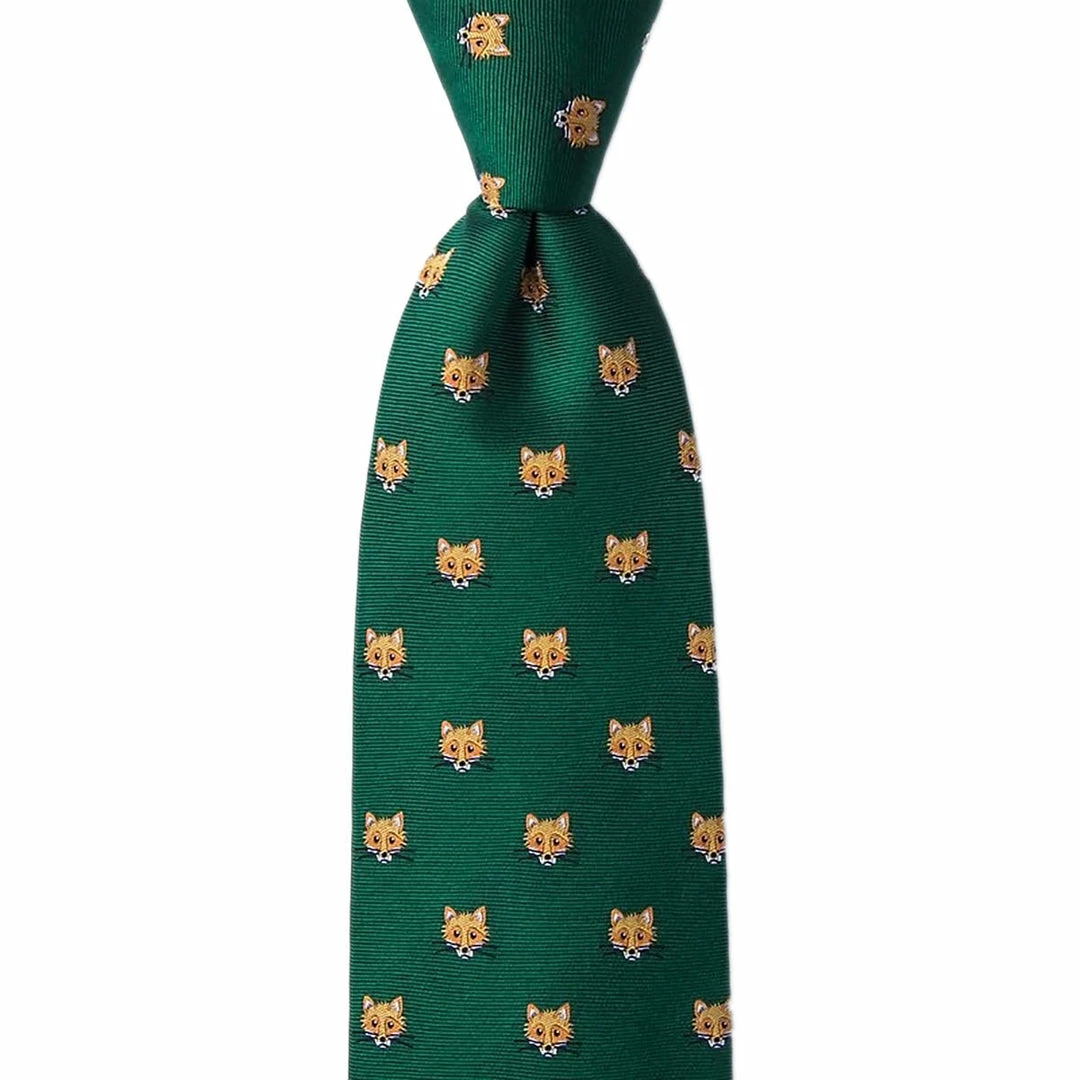 Buy ๐ Wild Attire Inc. Stone Cold Fox Green Silk Tie Equestrian Accessories ๐ 4 Wild Attire Inc. Stone Cold Fox Green Silk Tie Equestrian Accessories