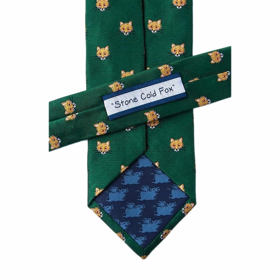 Buy ๐ Wild Attire Inc. Stone Cold Fox Green Silk Tie Equestrian Accessories ๐ 5 Wild Attire Inc. Stone Cold Fox Green Silk Tie Equestrian Accessories