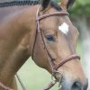 English Riding Supply Pessoa Fancy Wide Noseband Show Bridle W/ Fancy Stitched Laced Reins