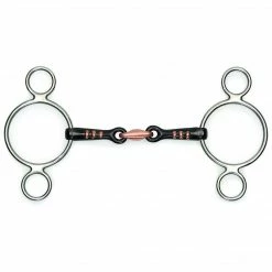 Shires Equestrian Products Horse Bits Shires Two Ring Sweet Iron Gag With Raised Ribs Bit