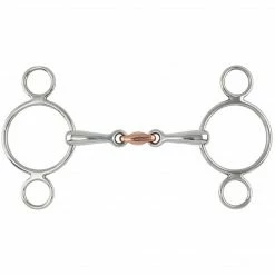 Shires Equestrian Products Shires Two Ring Copper Lozenge Gag Bit Horse Bits