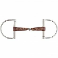 Partrade Metalab Leather Pinchless Big Dee Snaffle Bit