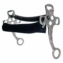 Partrade Horse Bits Metalab Hackamore With Neoprene Covered Chain Noseband