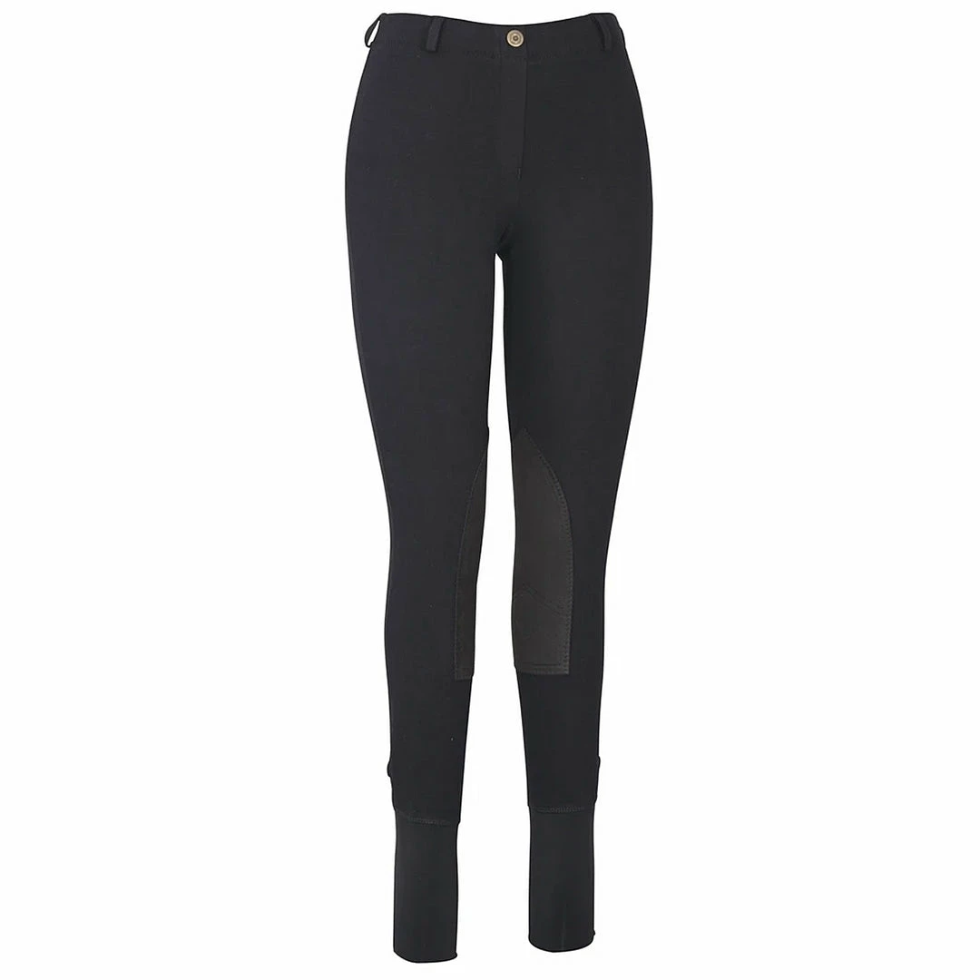 Wholesale 👏 JPC Equestrian TuffRider Ladies Cotton Lowrise Pull-On Knee Patch Breeches 😍 5 JPC Equestrian TuffRider Ladies Cotton Lowrise Pull-On Knee Patch Breeches
