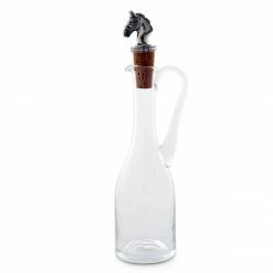 Arthur Court Cruet Bottle With Horse Head Cork Screw Equestrian Decor