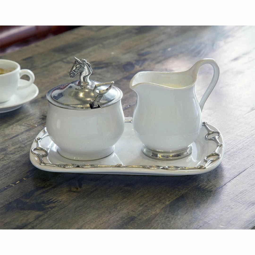 New 🎁 Equestrian Decor Arthur Court Sugar & Creamer Set 😉 6 Equestrian Decor Arthur Court Sugar & Creamer Set
